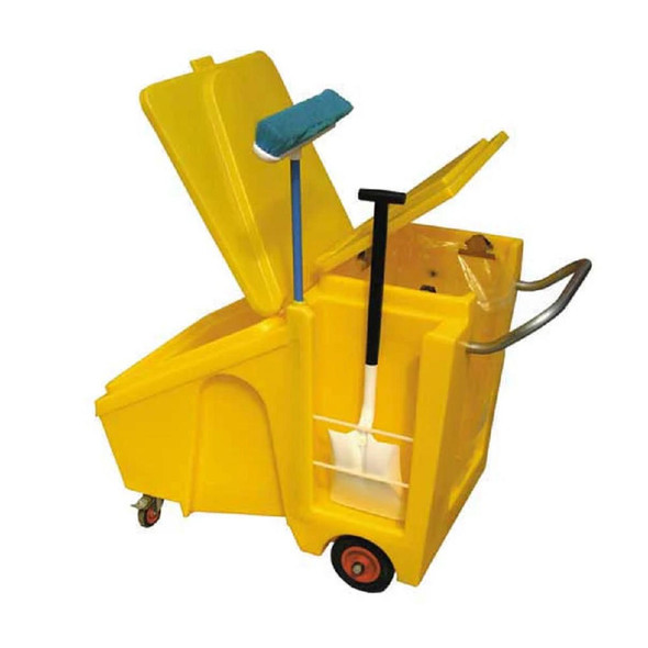 TSL Approved Poly Cart - Dispensing cart for granules with storage for brush & shovel 