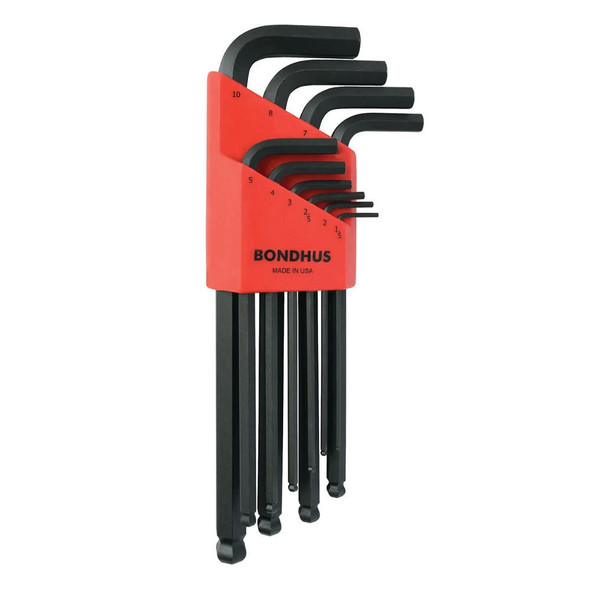  Bondhus Set 10 Ball End L-Wrenches 1.5-10mm (Includes 7mm) 