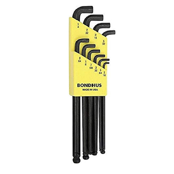  Bondhus Set 10 Stubby Ball End L-Wrenches 1/16-1/4 