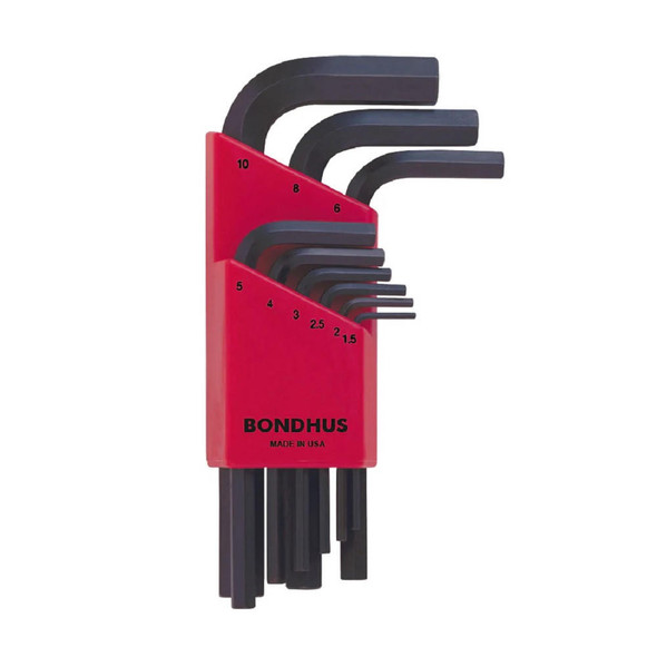  Bondhus Set 9 Hex L-Wrenches 1.5-10mm - Short 
