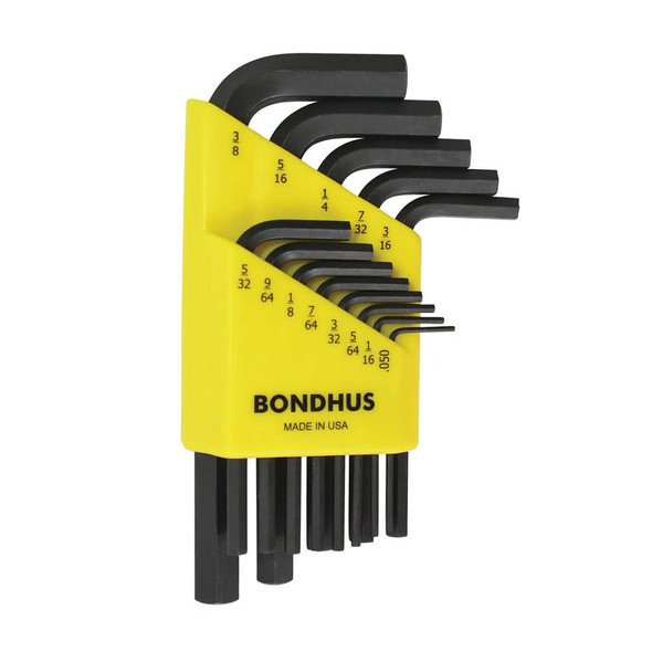  Bondhus Set 13 Hex L-Wrenches .050-3/8" - Short 