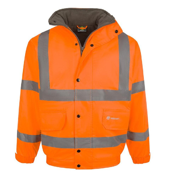 BeeSwift Beeswift Hi-Vis Bomber Jacket Fleece Lined Orange BeeSwift Beeswift Hi-Vis Bomber Jacket Fleece Lined Orange