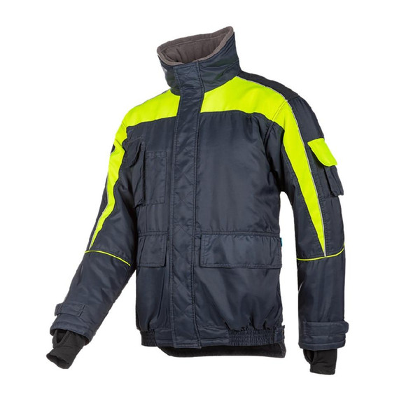 Sioen Nibas Cold Storage Bomber Jacket Hi-Vis Yellow/Navy Sioen Nibas Cold Storage Bomber Jacket Hi-Vis Yellow/Navy