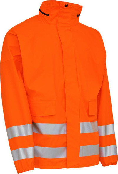  Elka PU Visible Rain Jacket, Orange (AS) 