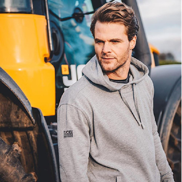  JCB Workwear Essential Hoodie, Grey Marl 