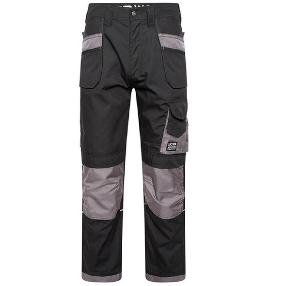  JCB Workwear Trade Plus Rip Stop Trouser, Black/Grey 