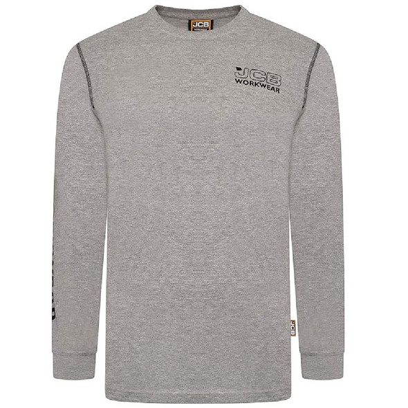 JCB Workwear Banner Long Sleeve T-Shirt, Grey