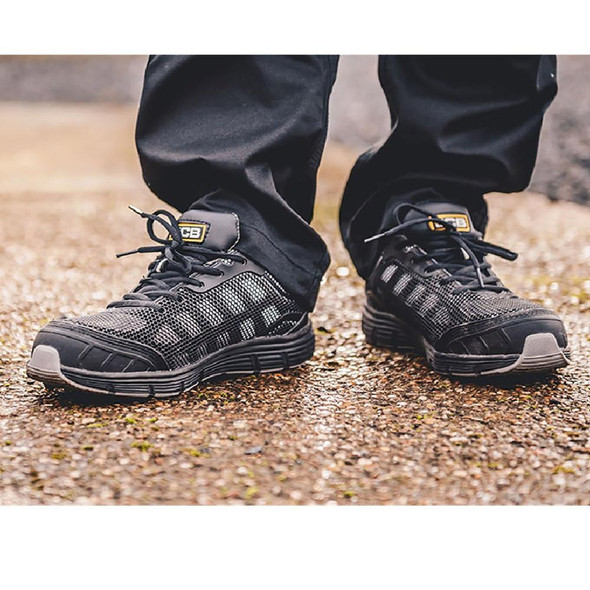  JCB Workwear Cagelow Safety Trainer, Black 