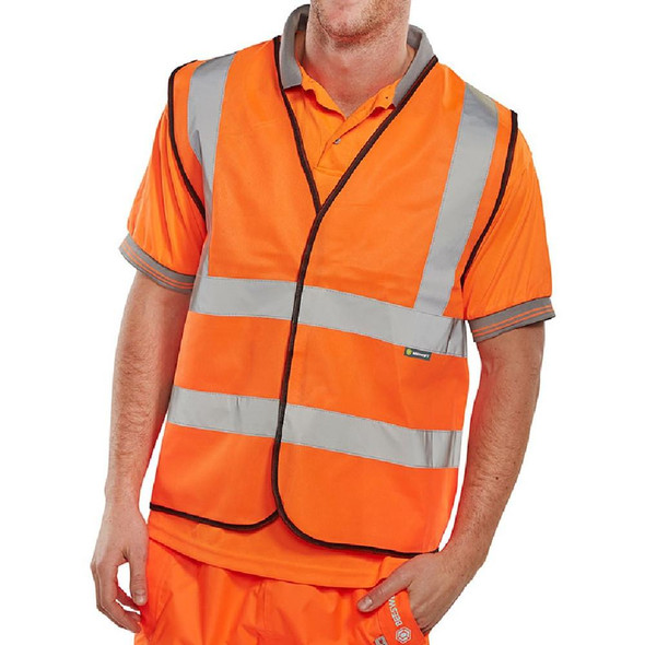 BeeSwift BSeen Hi-Vis Vest Orange EN ISO 20471  BeeSwift BSeen Hi-Vis Vest Orange EN ISO 20471