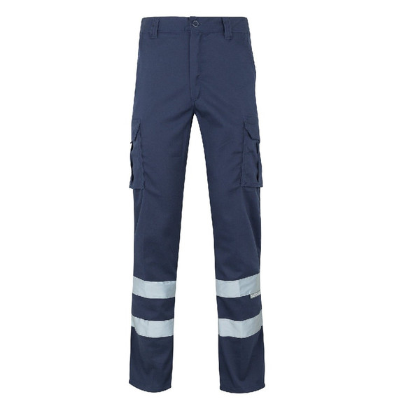 Velilla Multi-Pocket Stretch Trousers With Reflective Tape, Navy Blue