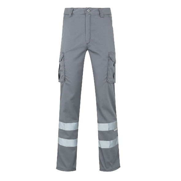 Velilla Multi-Pocket Stretch Trousers With Reflective Tape, Grey