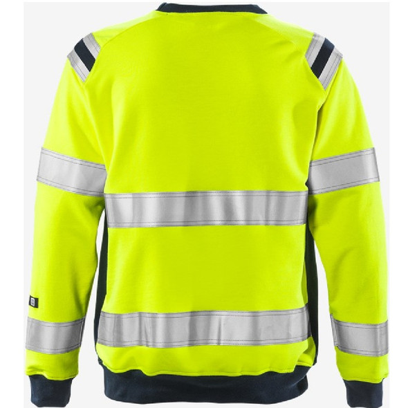 Fristads Flamestat High Vis Long Sleeve T-Shirt Class 3, Yellow/Navy