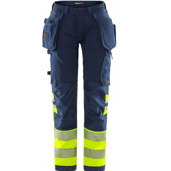  Fristads High Vis Green Craftsman Stretch Trousers Woman Class 1 2663 GSTP 