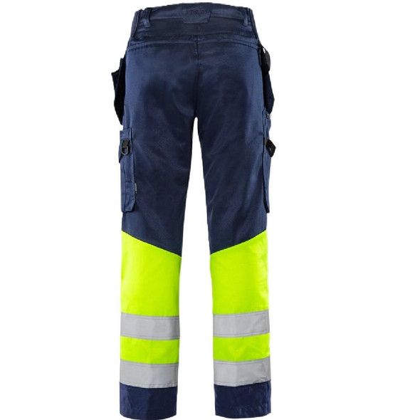  Fristads High Vis Green Craftsman Trousers Class 1 2640 GPLU 