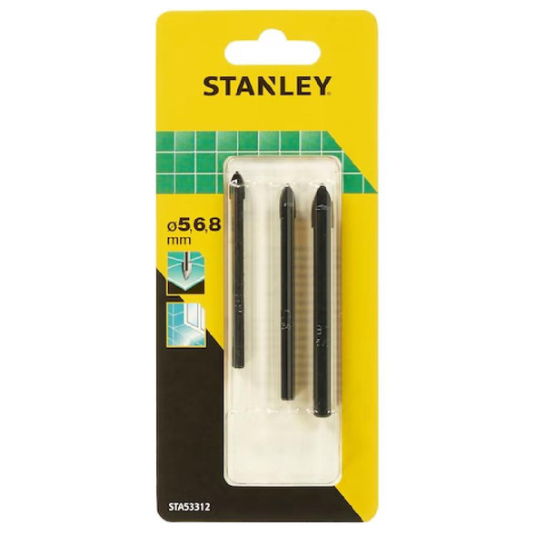  Stanley 3 Piece Tile and Glass Drill Bit Set 
