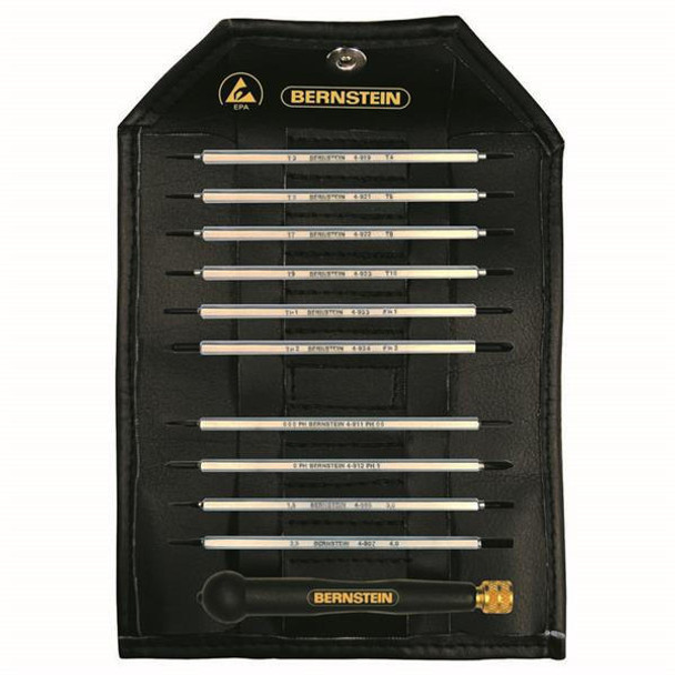  Bernstein 11 Piece Interchangeable Screwdriver Set with ESD Handle 