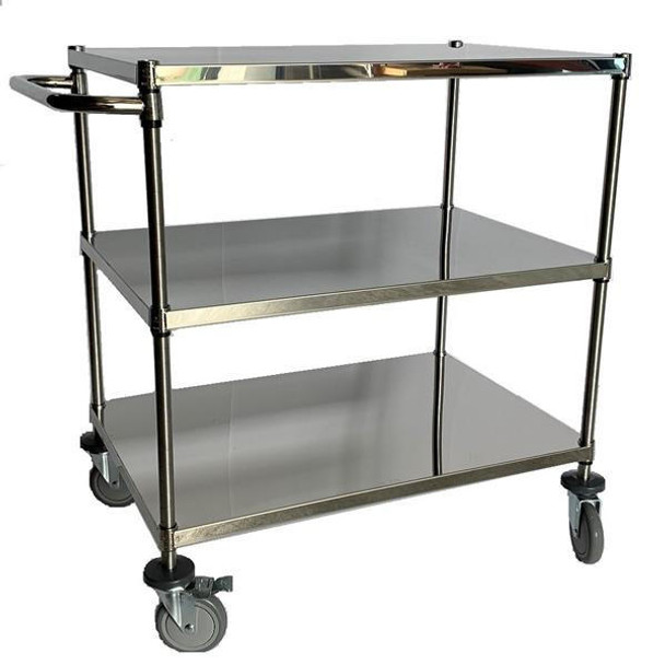 TSL Approved Stainless Steel US Type 3 Shelf Cart 39" High 