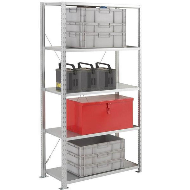 TSL Approved Heavy Duty Galvanised Shelving 5 Shelf 400mm Depth 2000mm High 