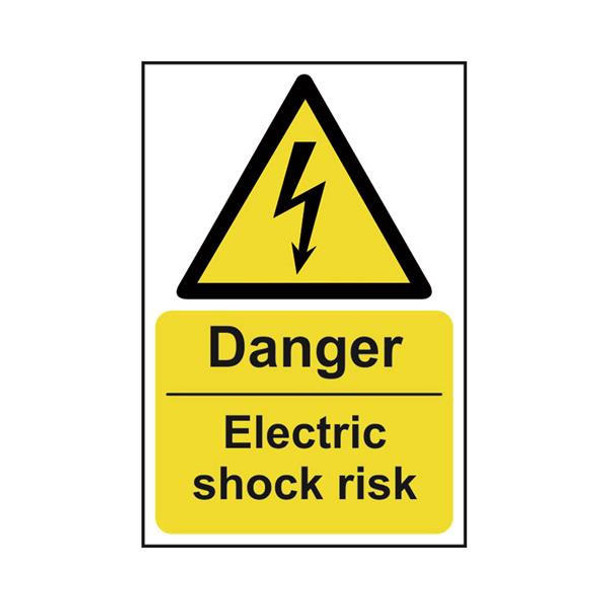 TSL Approved Safety Signs: Hazard Warnings Danger Electric Shock Risk 