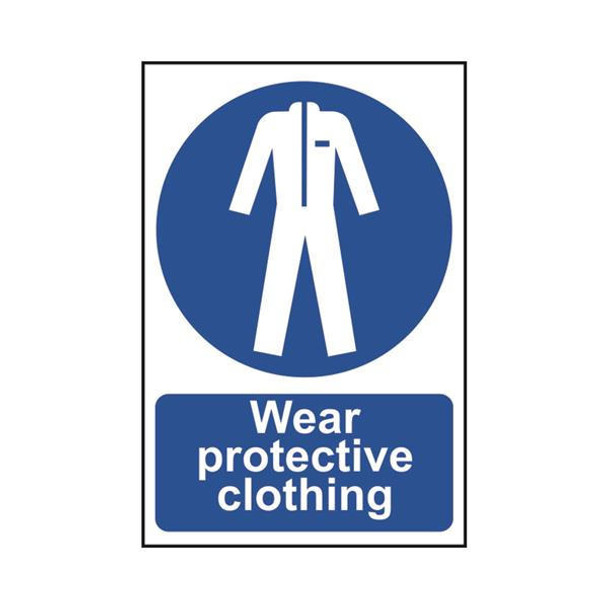 TSL Approved Safety Signs: Personal Protection Wear Protective Clothing 