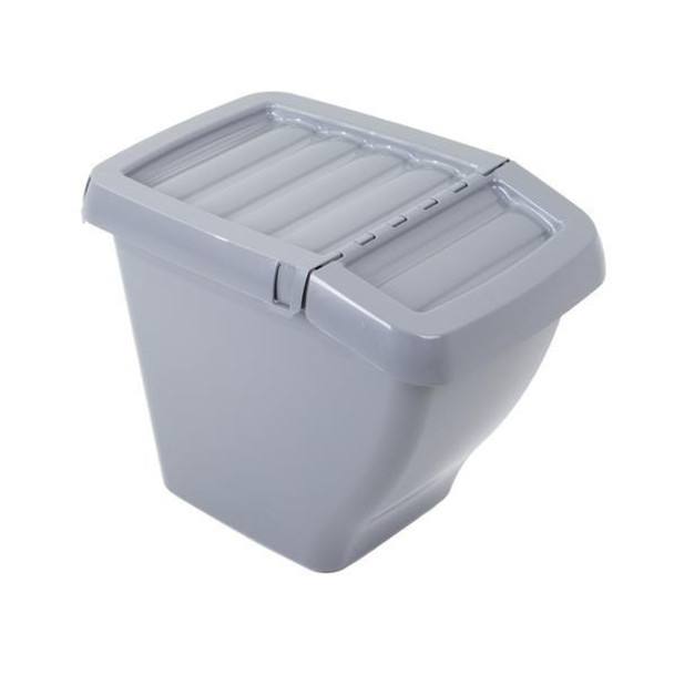 WHAM Wham® Recycle It 50L Bin & Hinged Lid Grey Upcycled 
