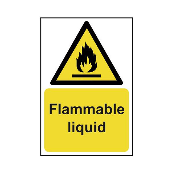 TSL Approved Safety Signs: Hazard Warnings Flammable Liquid 