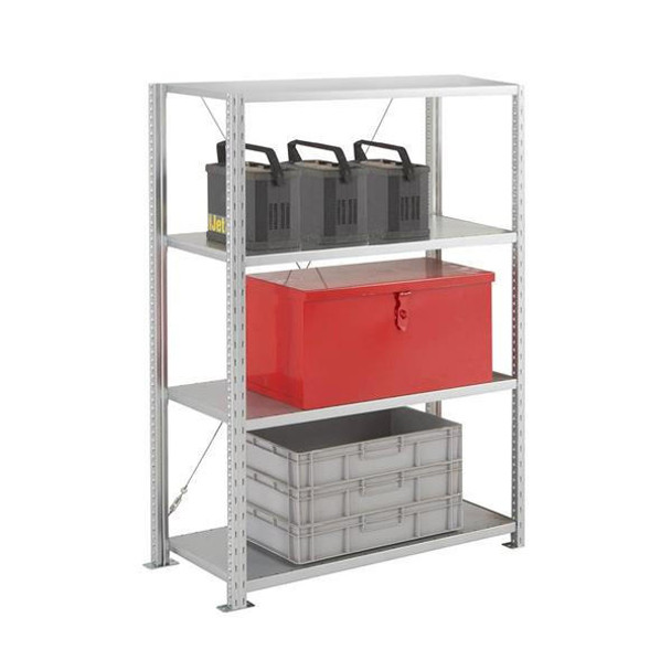 TSL Approved Heavy Duty Galvanised Shelving 4 Shelf 400mm Depth 2250mm High 