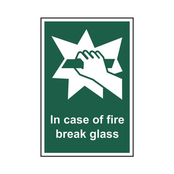 TSL Approved Safety Signs: Fire Safety & Safe Condition Break Glass 