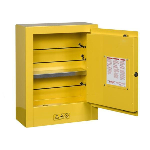 Justrite Mini Safety Cabinet - Yellow   Justrite Mini Safety Cabinet - Yellow