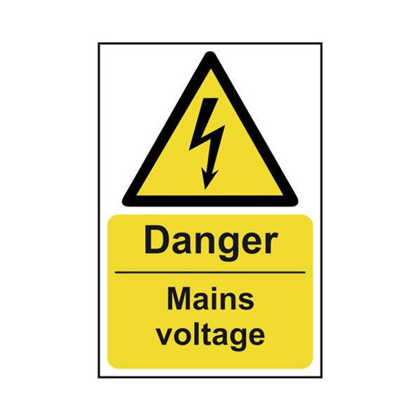 TSL Approved Safety Signs: Hazard Warnings Danger Mains Voltage 