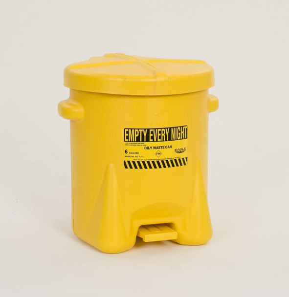 Eagle MFG Eagle 6 Gallon Oily Waste Can Yellow - 933-FLY 