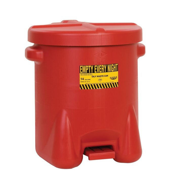 Eagle MFG Eagle 937 Safety Oily Waste Can W/Foot Lever, 14 Gallon 