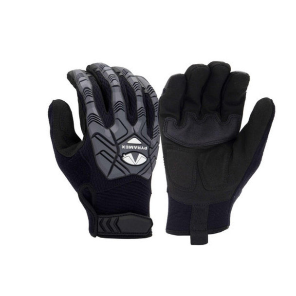 Pyramex Safety Pyramex GL204HT Hook&Loop Low Impact, PVC Patch Palm, Leather Touchscreen Glove 