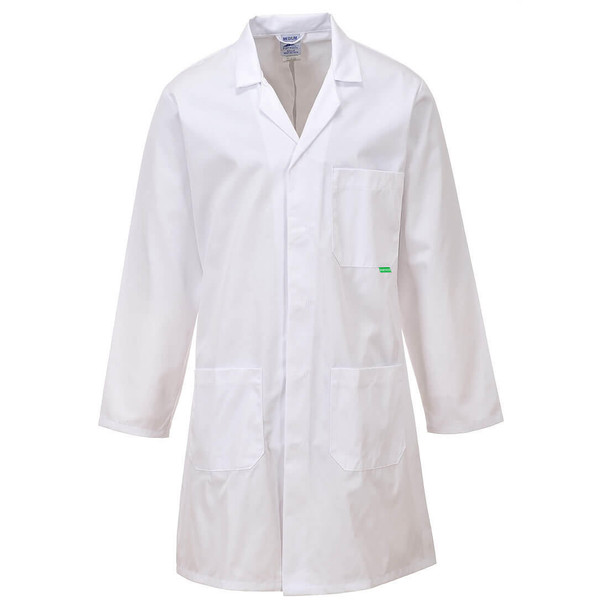  Portwest Anti-Microbial Lab Coat White 