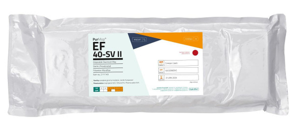  Hydroflex PurMop EFB40-SV II Sterile Disposable Cleanroom Mop 100% Polyester Microfibre Pack of 50 