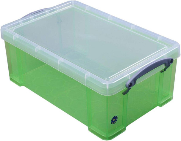  Really Useful Box Transparent Green Plastic Container Box w/ Lid 