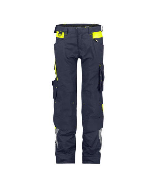 Dassy DASSY Canton Women Work trousers with knee pockets Midnight blue/Fluo yellow 