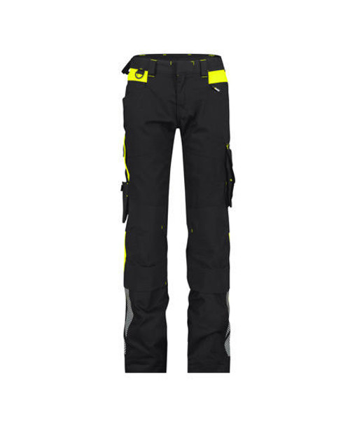 Dassy DASSY Canton Women Work trousers with stretch and knee pockets Black/Fluo yellow 