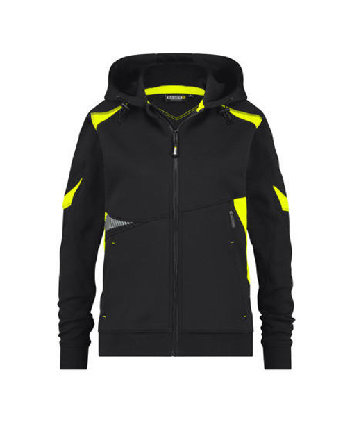 Dassy DASSY Santos Women Hooded Sweatshirt Black/Fluo yellow 