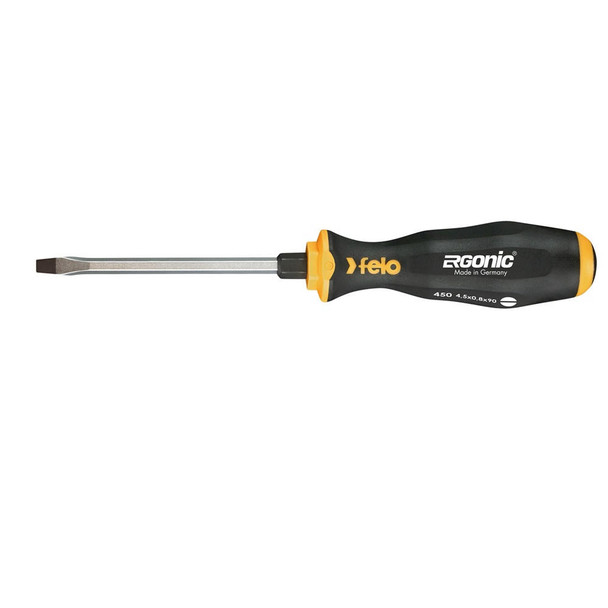  Felo 450 ERGONIC Slotted Screwdriver with continuous blade and hammer cap 