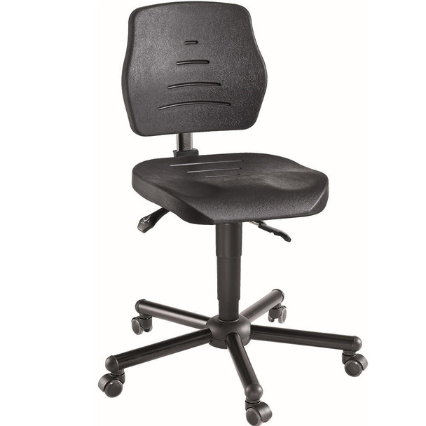  Meychair Chair, heavy-duty, with castors, W15-25-TR-PU; PU black 