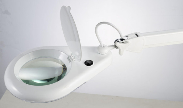 TSL Approved Bench Magnifier Lamp with LED Lights 6 Diopter 2.5x 