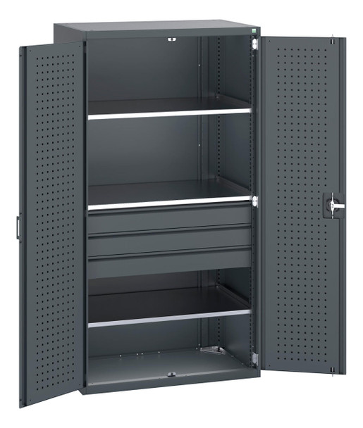  Bott Cupio Cupboard with Perfo Doors, 3 Drawers, and 3 Shelves 