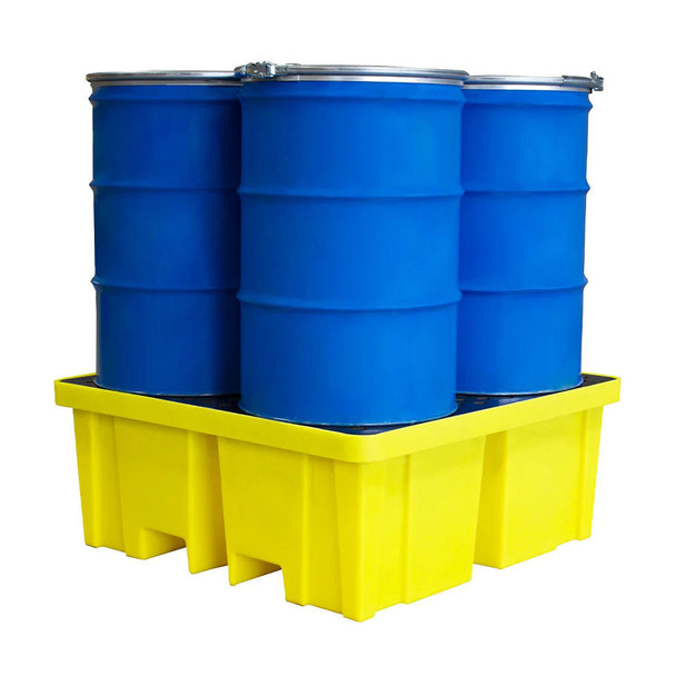 TSL Approved Drum Spill Pallet with extra capacity 4 x 205ltr drums 440ltr bund 