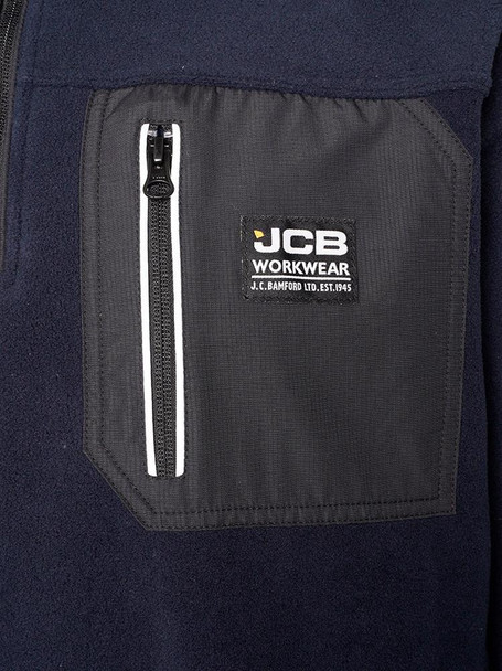 JCB Workwear Trade Heavyweight 1/4 Zip Tech Fleece, Navy Blue   JCB Workwear Trade Heavyweight 1/4 Zip Tech Fleece, Navy Blue