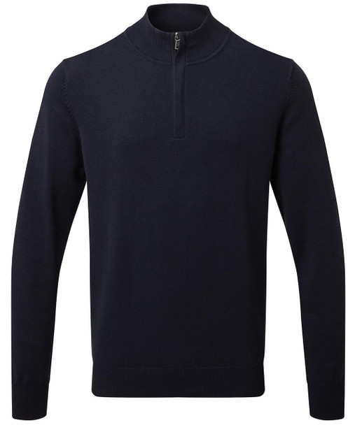 Asquith & Fox AQ048 Mens Cotton Blend 1/4 Zip Sweater 