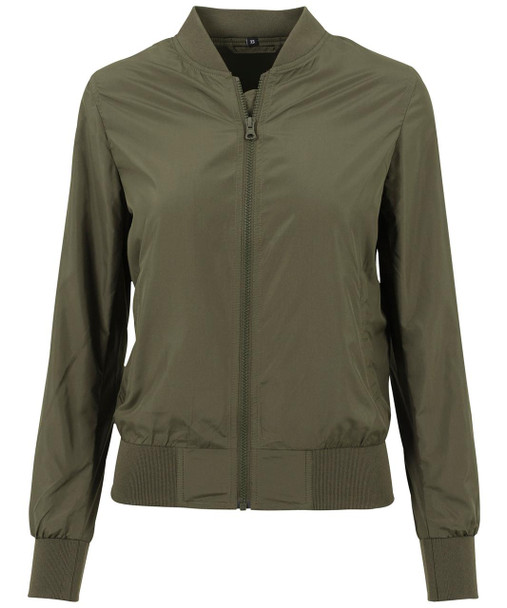 Build Your Brand BY044 Womens Light Bomber Jacket 