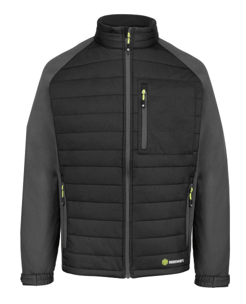  BeeSwift Flex Workwear Padded Jacket Black/Grey (AS) 