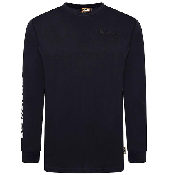  JCB Workwear Banner Long Sleeve T-Shirt, Navy 