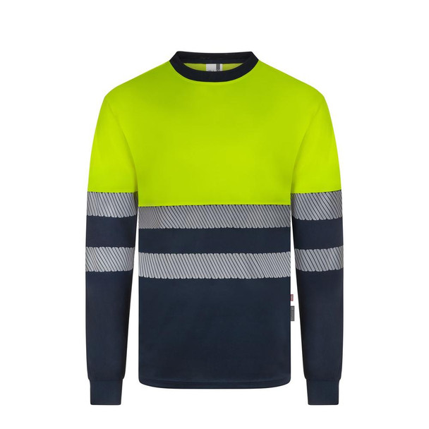  Velilla Long Sleeve Hi-Vis T-Shirt, Navy Blue/Yellow 